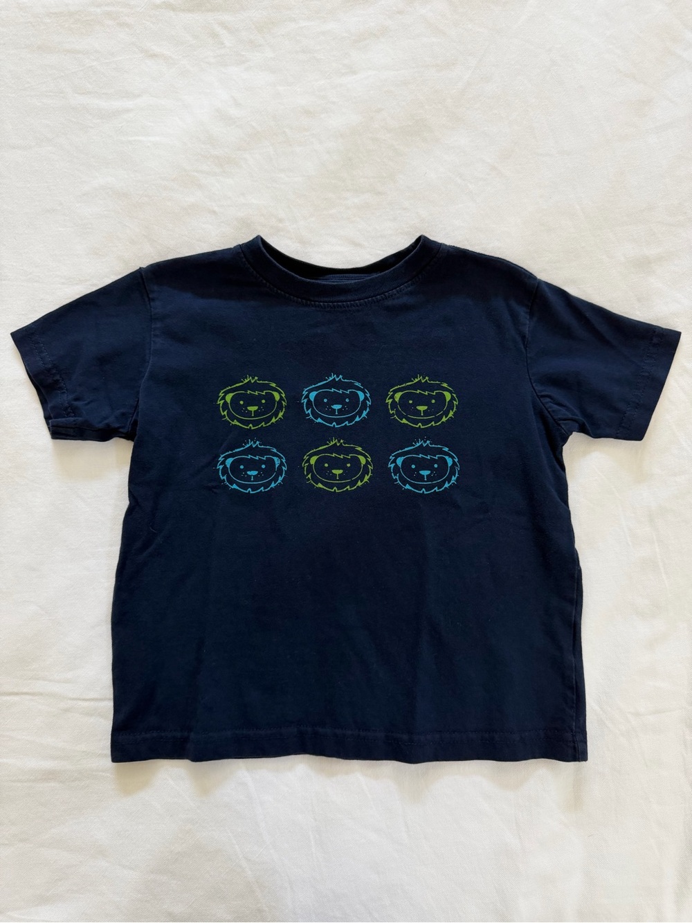 Boys' Navy Short-Sleeve Lion Pattern Tee